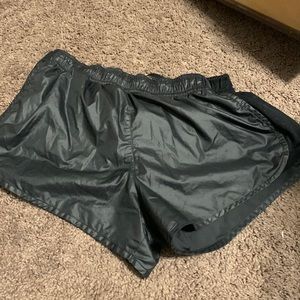 nike faux leather shorts, medium